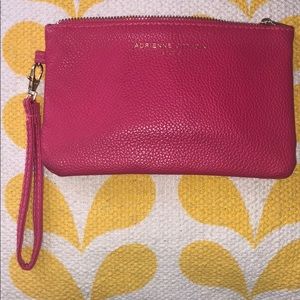 2/$20 Pink pebble leather clutch w phone charger